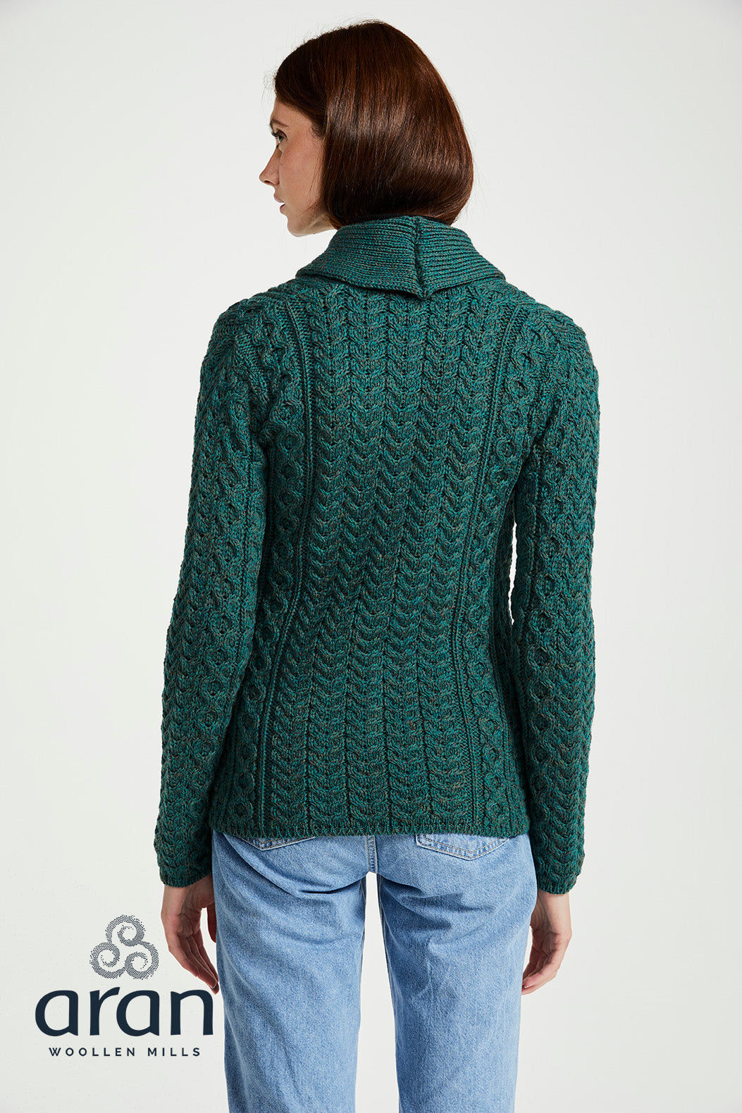 Aran Woollen Mills - B164 | wollen damesvest met knopen