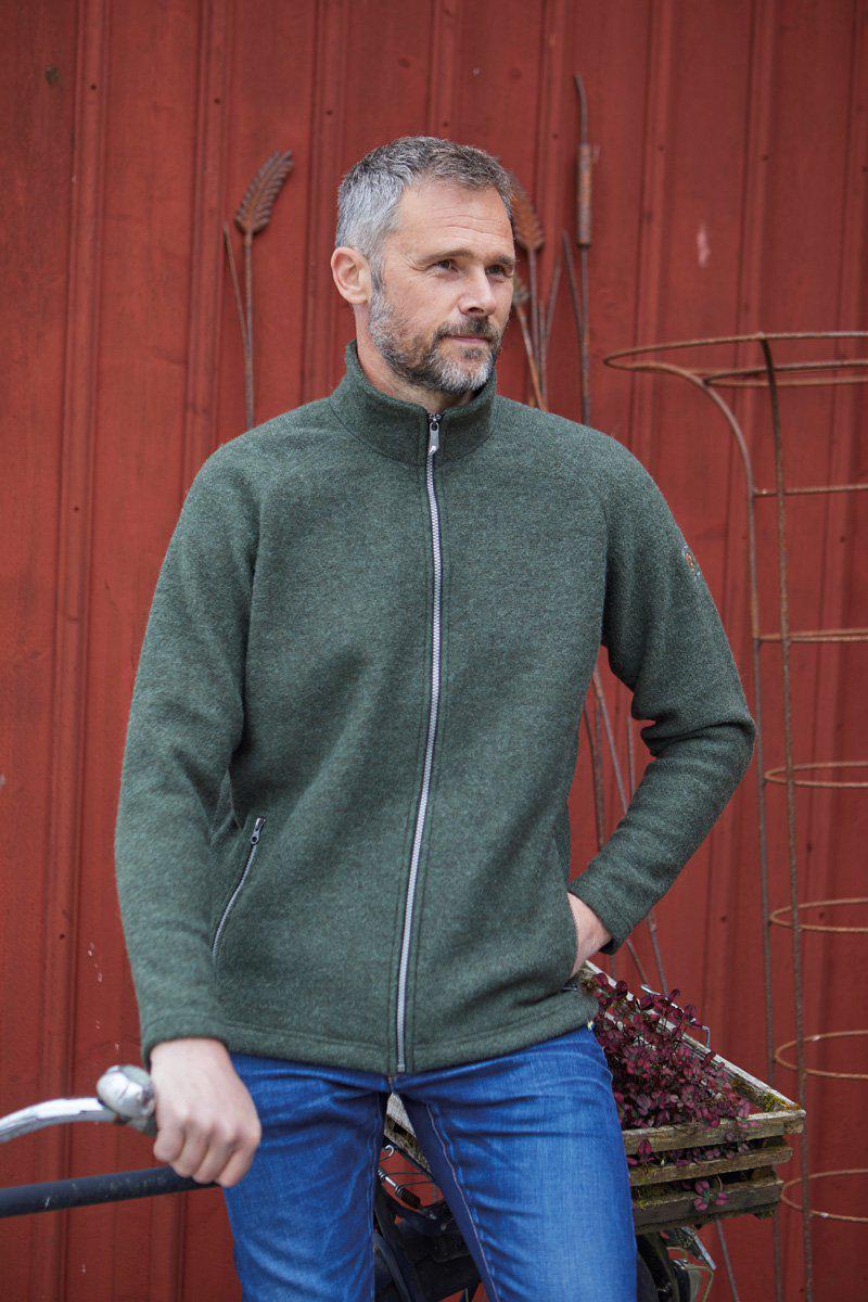 Ivanhoe Knitted in Sweden - Danny FZ | wollen herenvest met rits