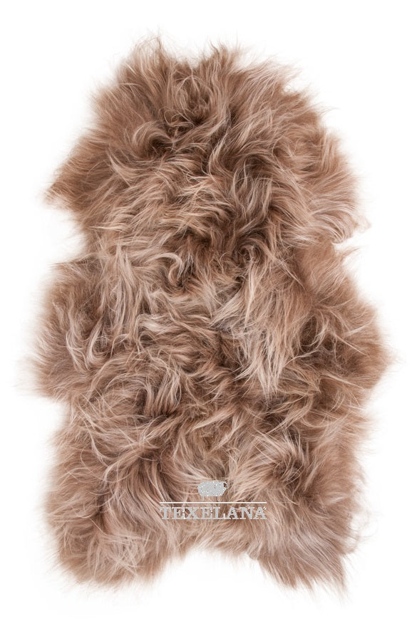 Texelana - geverfde IJslandse schapenvacht | taupe langharig