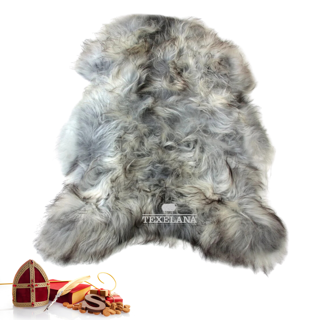 Texelana - Icelandic sheepskin natural | grey long hair
