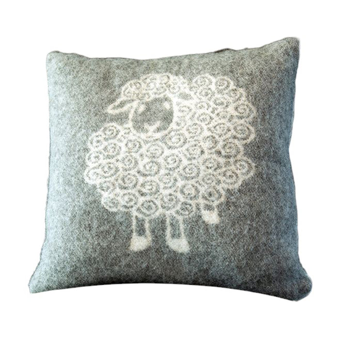 Belpo - Wollen kussen sheep | kussen van wol Grey