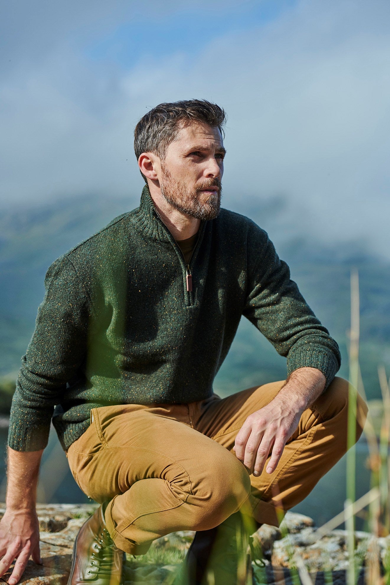 Aran Woollen Mills - R693 Troyer Zip | men's lambswool sweater