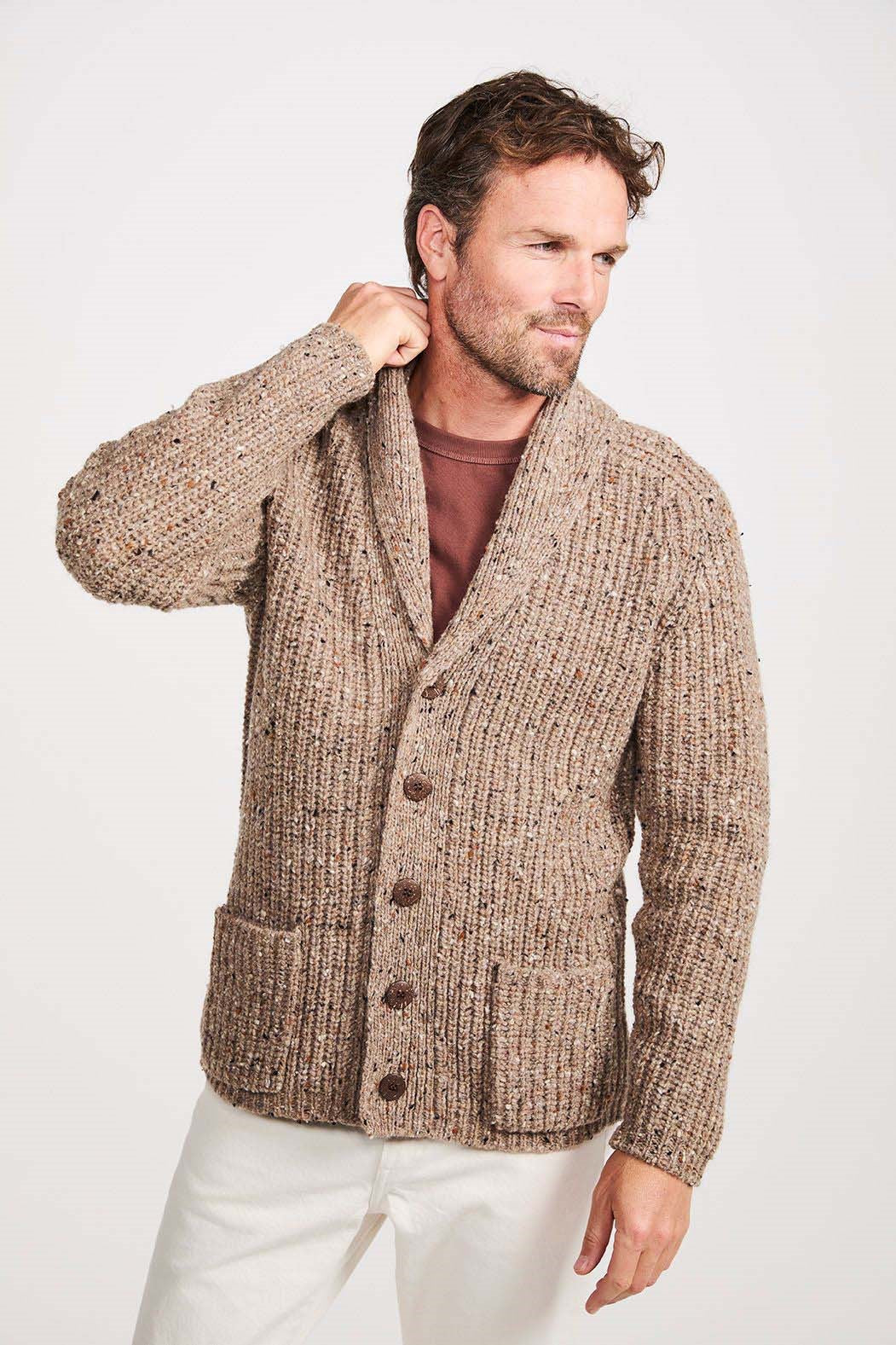 Aran Woollen Mills - R893 | men's wool cardigan with buttons