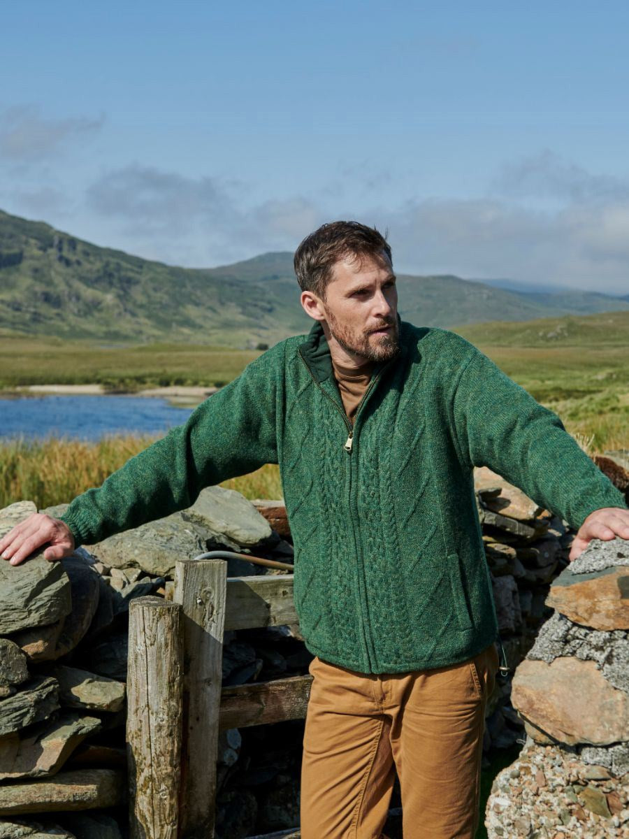 Aran Woollen Mills - S361 | wool men's cardigan