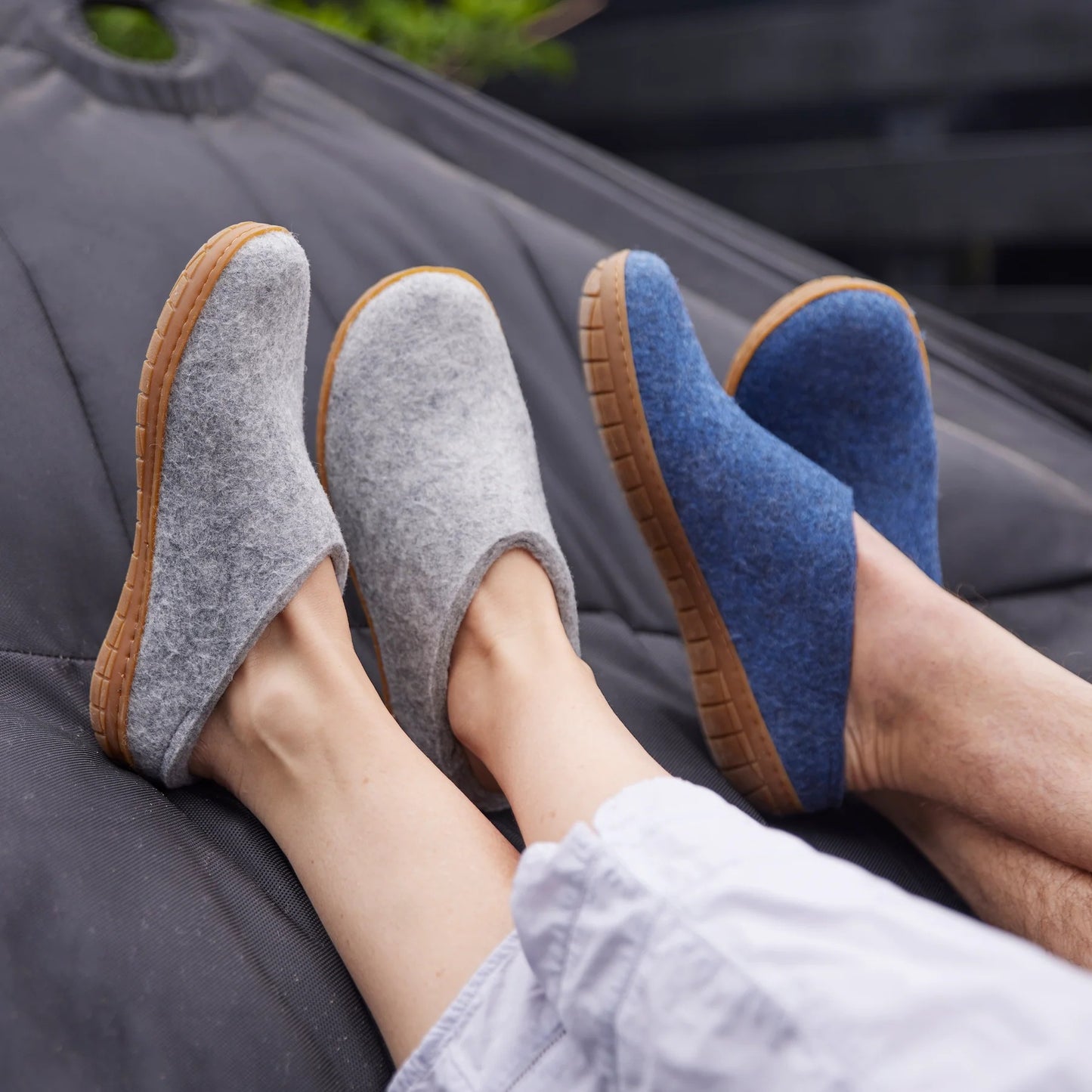 Glerups | Slipper mit Gummisohle – grau