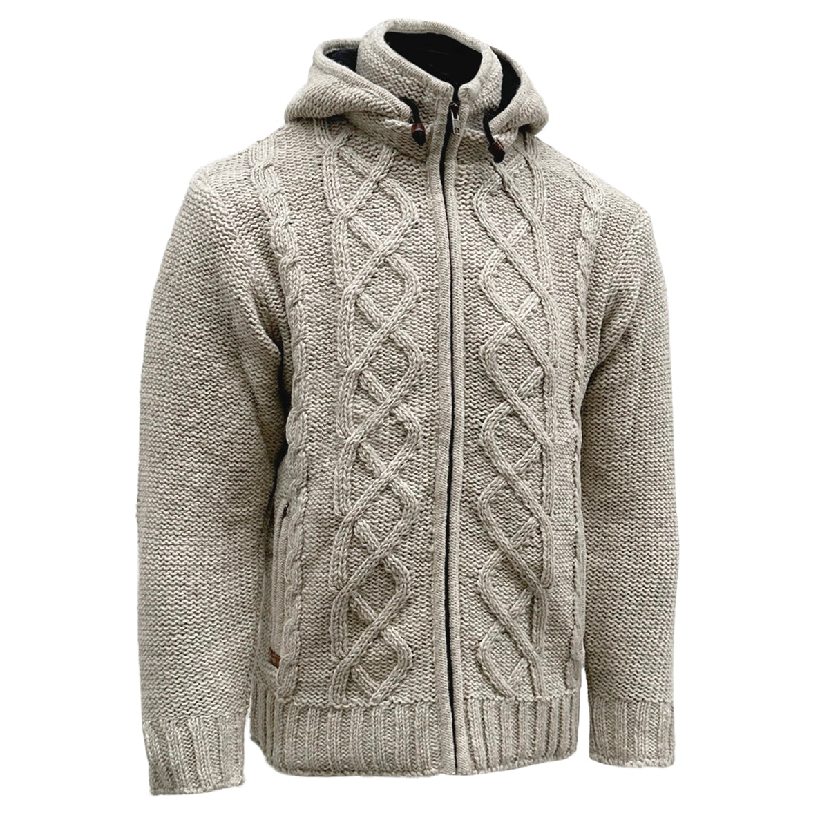 Planet Wool – Cable Knit | Wollcardigan mit Fleecefutter