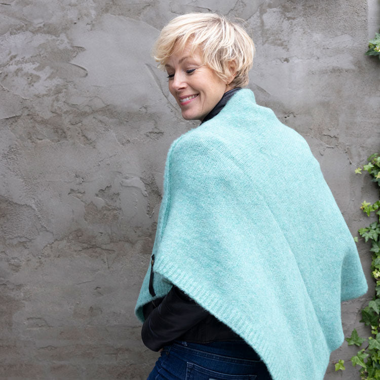 De Reuver - Maud | wollen poncho Dusty jade