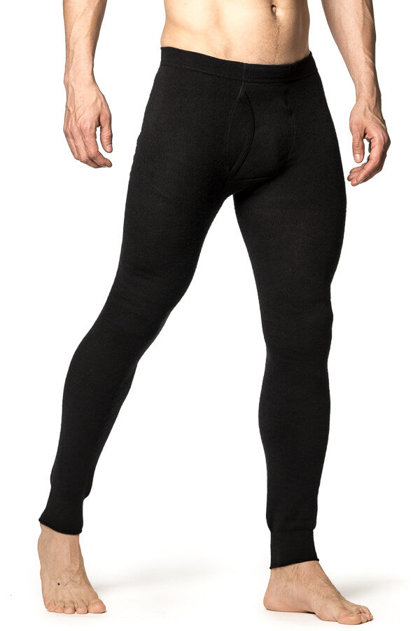 Woolpower - Long Johns 200 | wollen thermolegging met gulp Black