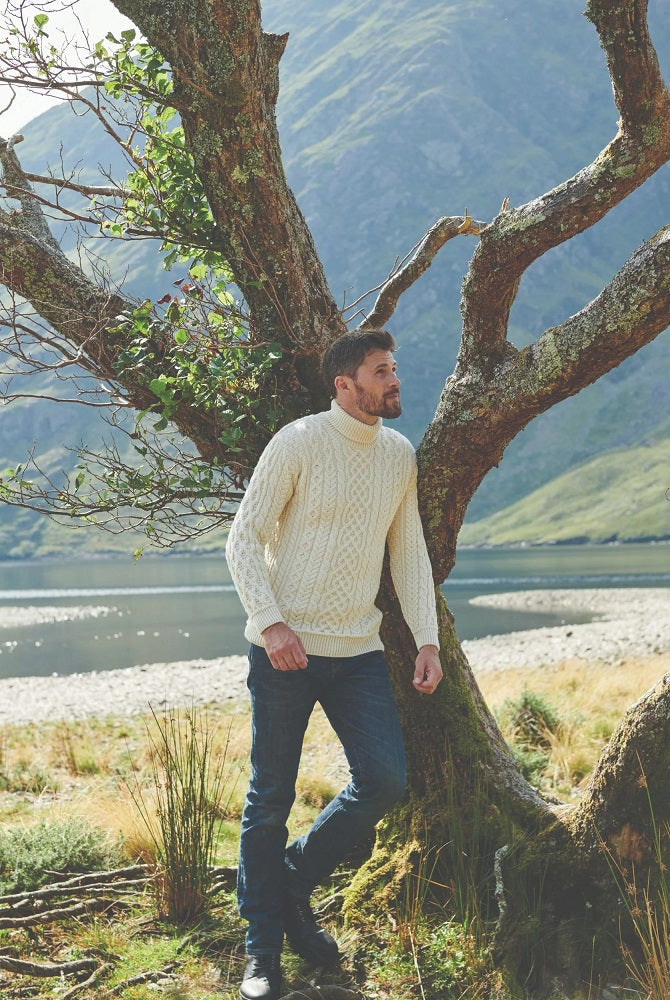 Aran Woollen Mills - B406 | sweater merino wool with turtleneck