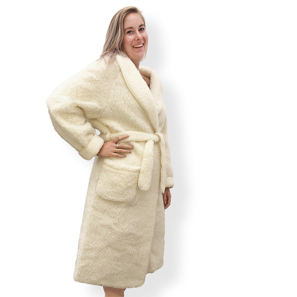 Yoko Wool | badjas van schapenwol en tricot