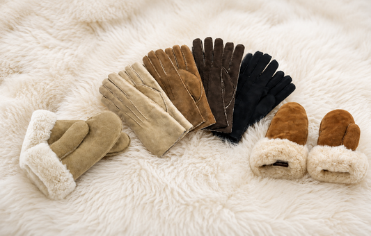 Warme handschoenen en wanten van schapenvacht