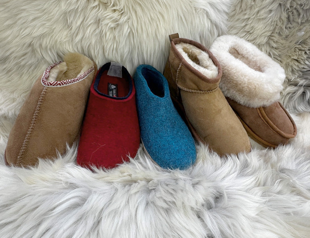 Wollen pantoffels en sloffen