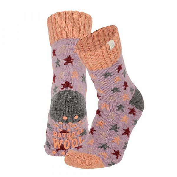 Apollo - Stars | antislip kindersokken Paars