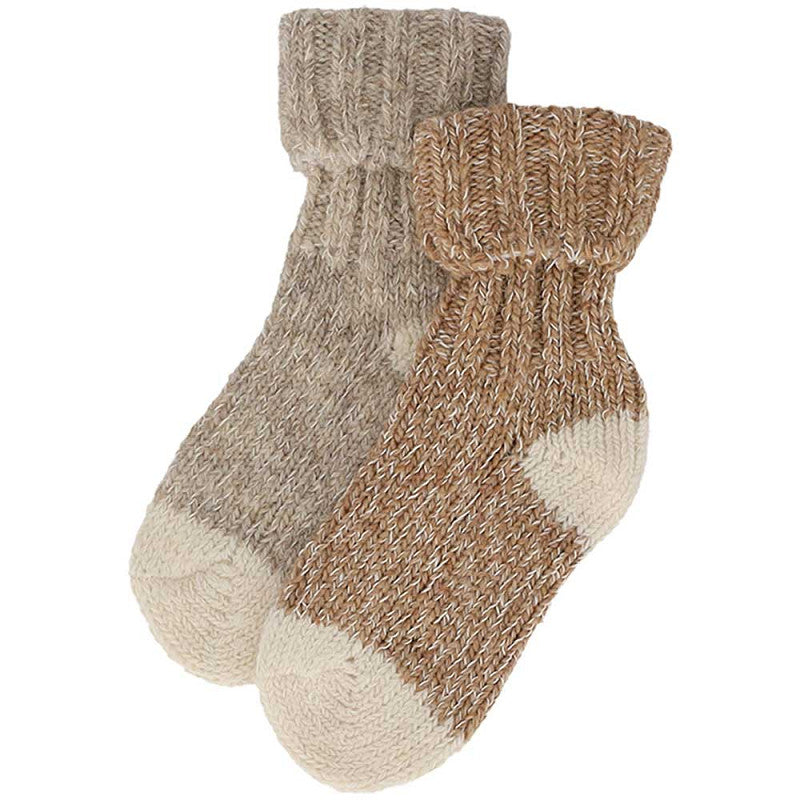 Apollo | wollen baby- & kindersokken - set van twee Multi Beige