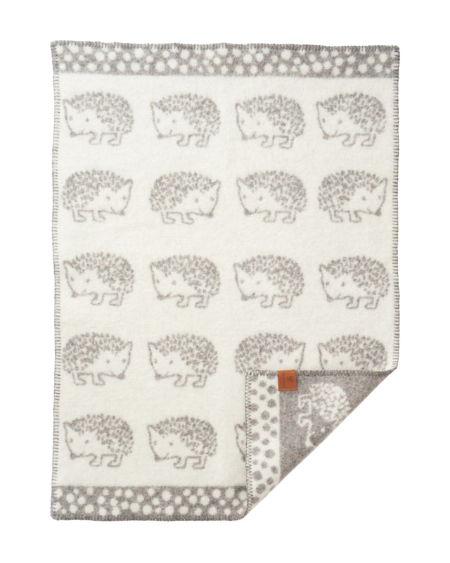 Klippan - Hedgehog | wiegdeken van wol Grey