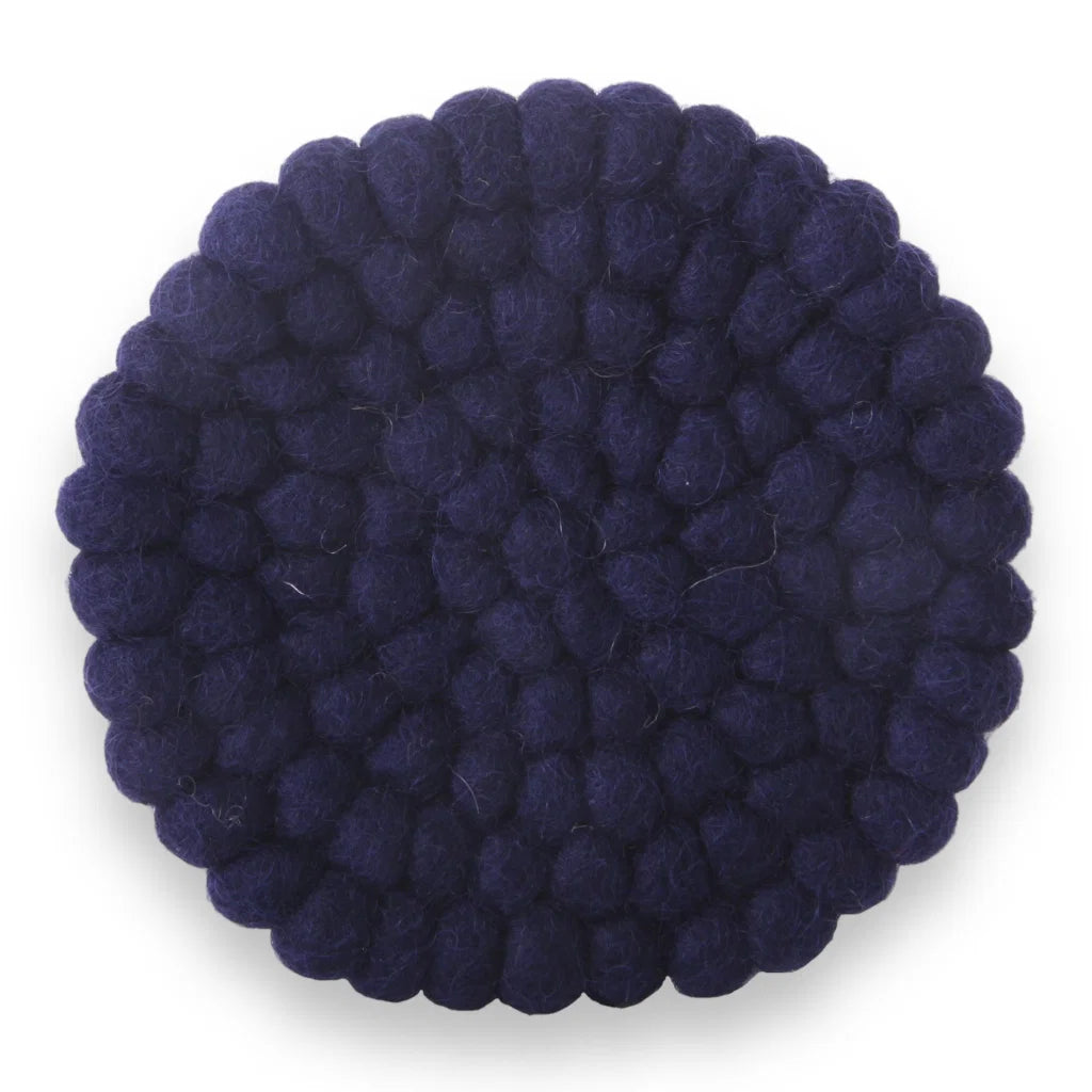 Gry & Sif - Small Coaster | wollen onderzetter - set van 2 Dark blue