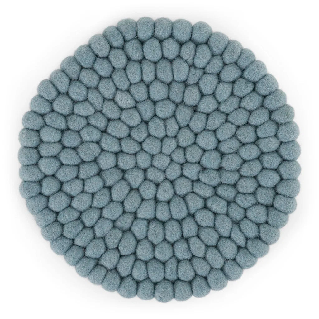 Gry & Sif - Big Coater - wollen pannenonderzetter Light blue
