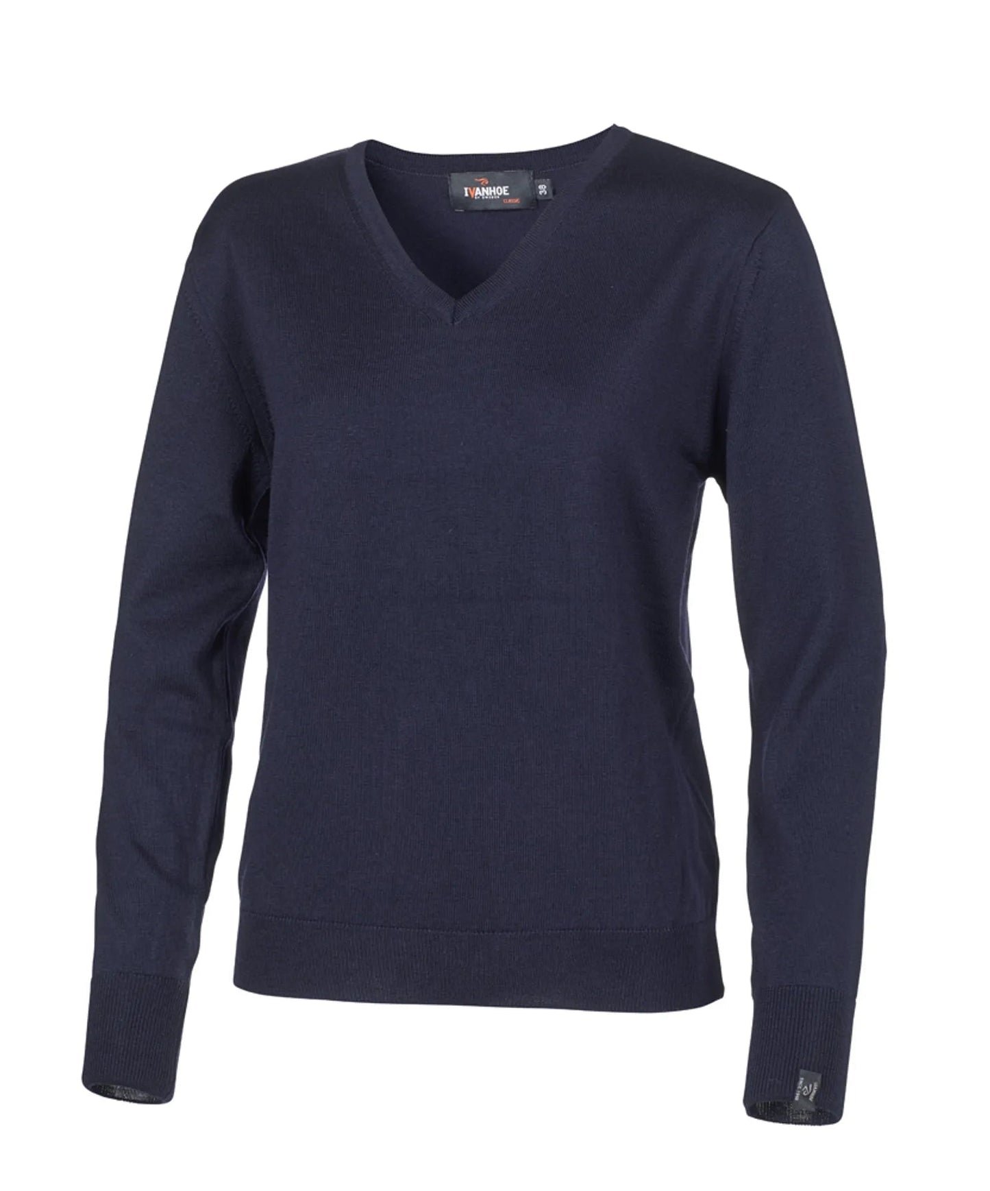 Ivanhoe Knitted in Sweden - V-neck | damestrui van merinowol Navy