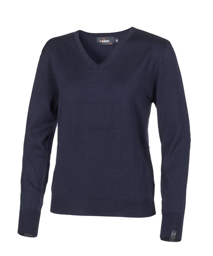 Ivanhoe Knitted in Sweden - V-neck | damestrui van merinowol Navy