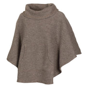 Ivanhoe Knitted in Sweden - NLS Humla | poncho van ongeverfde wol Nutmeg