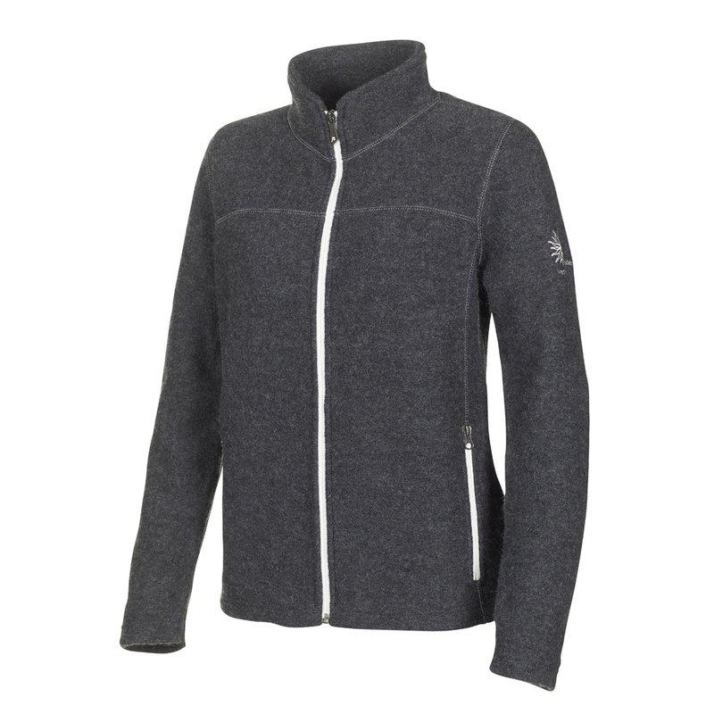 Ivanhoe Knitted in Sweden - Beata FZ | wollen damesjack Graphite marl