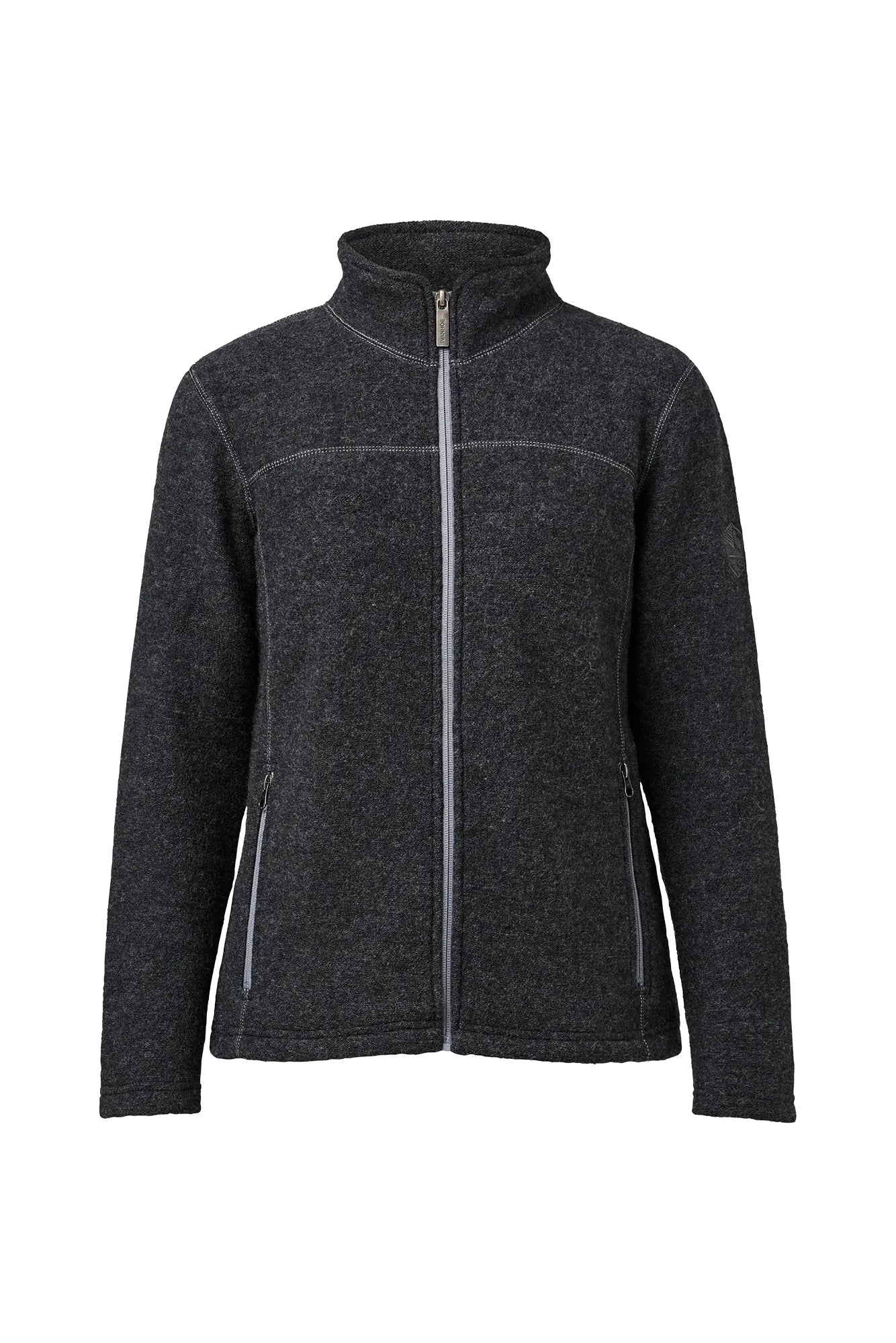 Ivanhoe Knitted in Sweden - Beata FZ | wollen damesjack Graphite marl