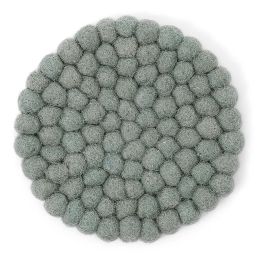 Gry & Sif - Small Coaster | wollen onderzetter - set van 2 Dusty light green