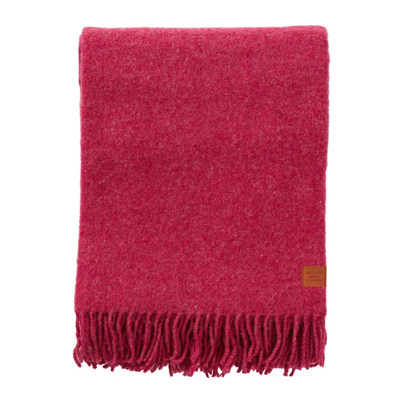 Klippan - True | wollen plaid van gerecyclede- en lamswol Cerise 130x180 cm.