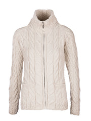 Aran Woollen Mills - B841 | wollen damesvest Wolwit