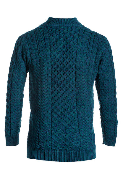 Aran Woollen Mills - B722 | Wollpullover mit Reißverschluss 