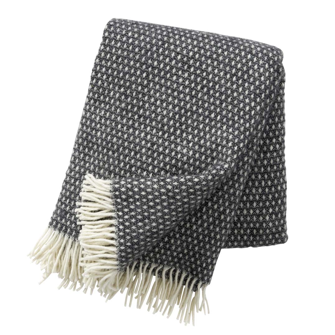 Klippan - Knut | plaid van lamswol Dark grey 130x200 cm.