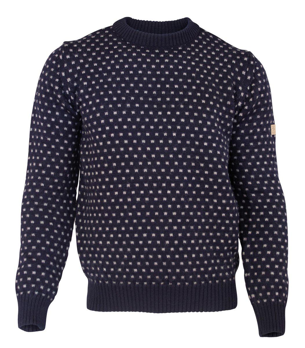 Ivanhoe Knitted in Sweden - Sverre crewneck | gebreide wollen herentrui Navy