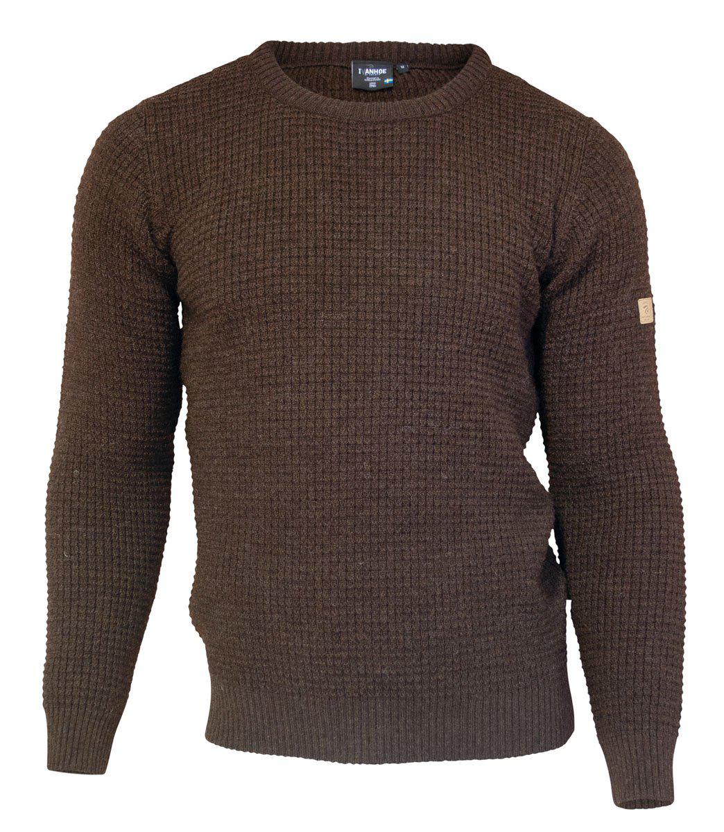 Ivanhoe Knitted in Sweden - NLS Petal male | wollen herentrui Coffee bean