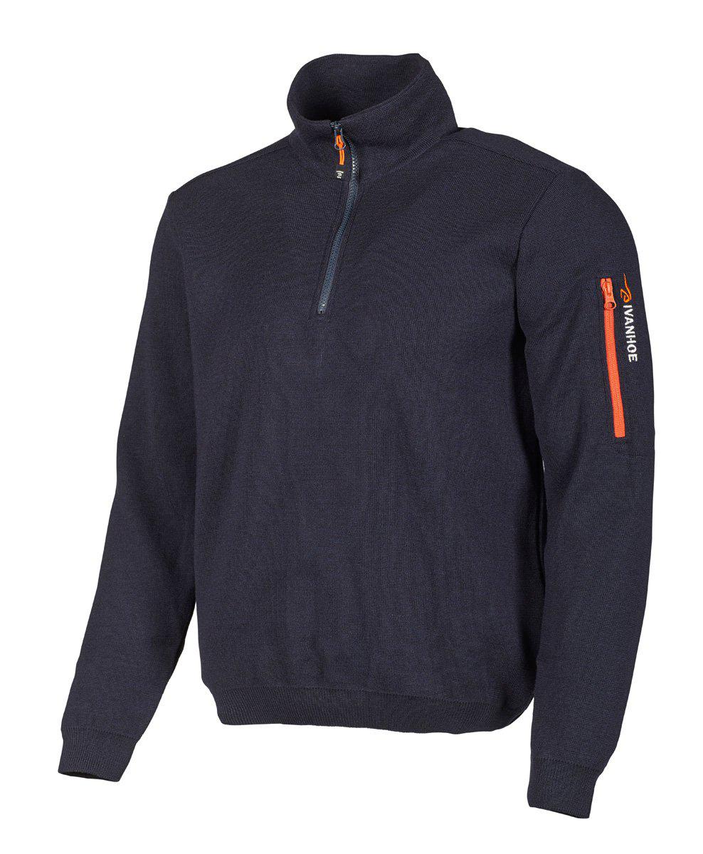 Ivanhoe Knitted in Sweden - Hadar HZ | wollen herentrui met rits Navy