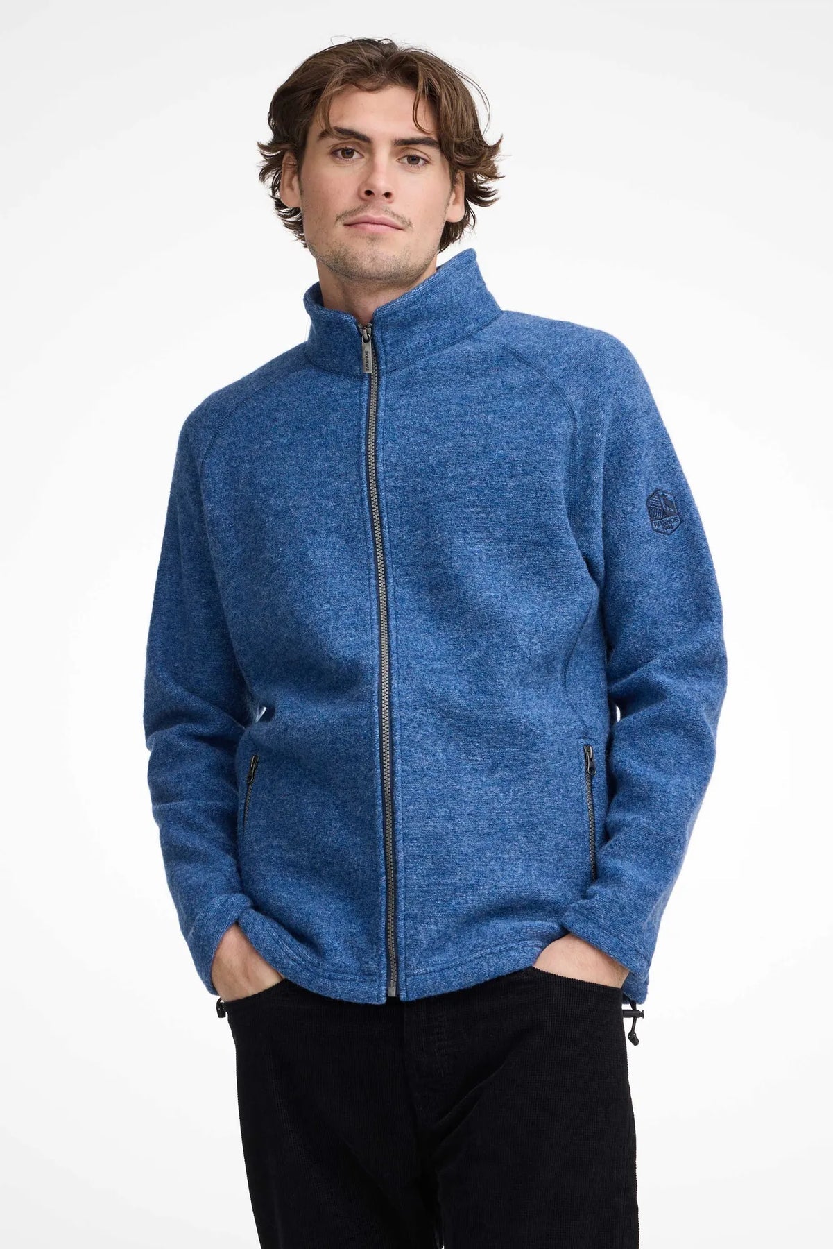 Ivanhoe Knitted in Sweden - Danny FZ | wollen herenvest met rits