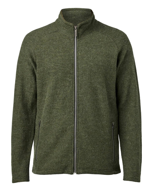 Ivanhoe Knitted in Sweden - Danny FZ | wollen herenvest met rits Loden green