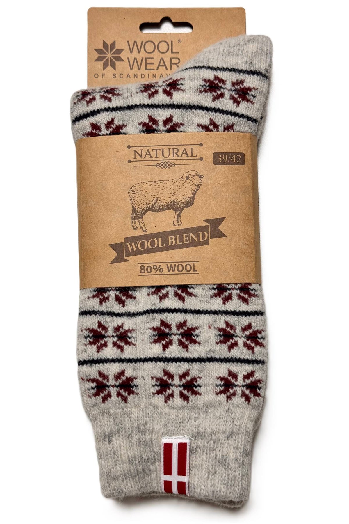 Woolwear - HOS 806 Denmark Flag | wollen sokken