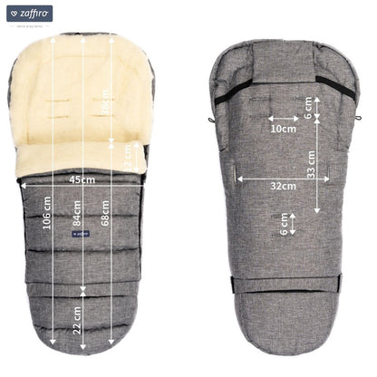 Zaffiro - sleeping bag wool | baby sleeping bag with lambskin inside