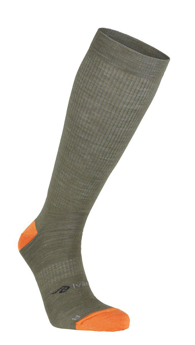 Ivanhoe Knitted in Sweden - Wool sock comp | compressiesok met merinowol Green