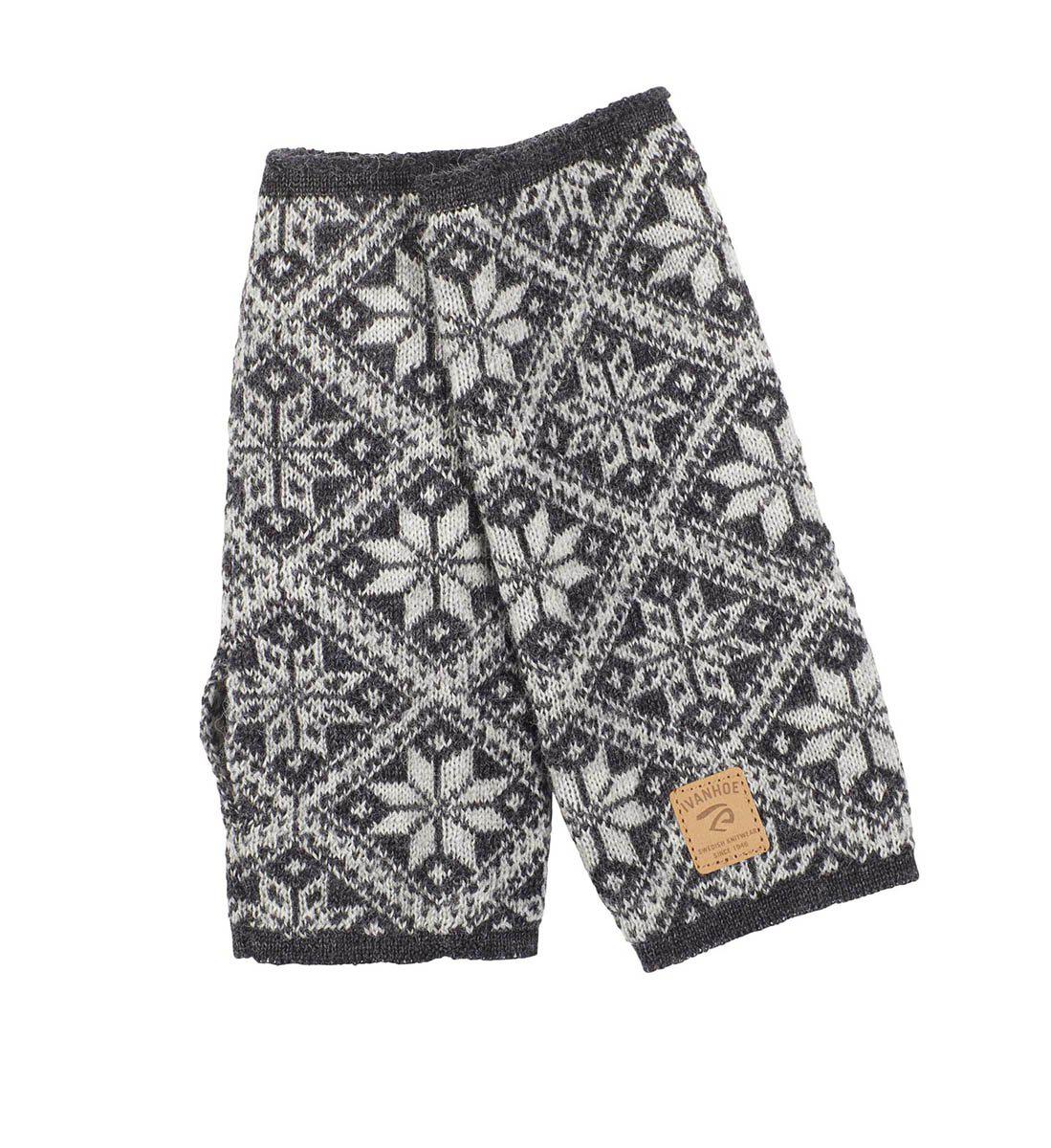 Ivanhoe Knitted in Sweden - Freya wristband | wollen polswarmers Graphit marl
