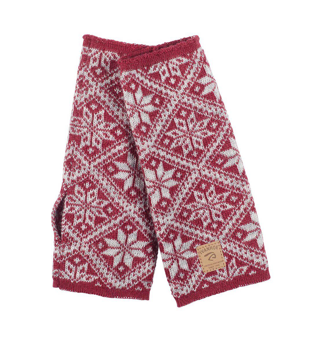 Ivanhoe Knitted in Sweden - Freya wristband | wollen polswarmers Deep red