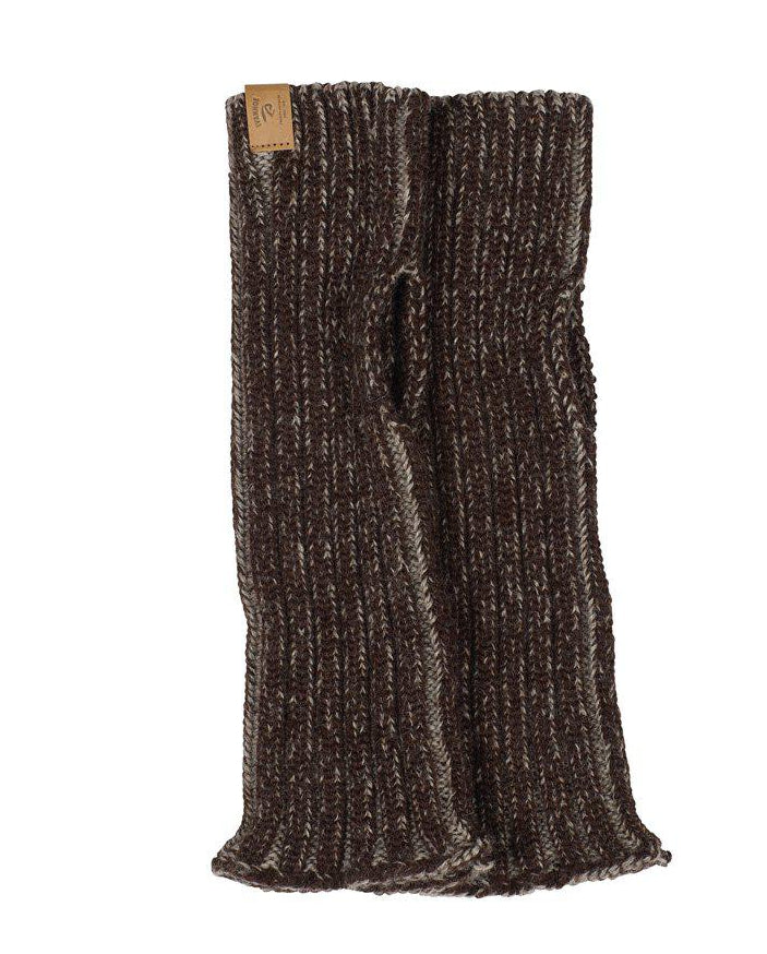 Ivanhoe Knitted in Sweden - NLS gaters | wollen polswarmers Chocolate Mouliné