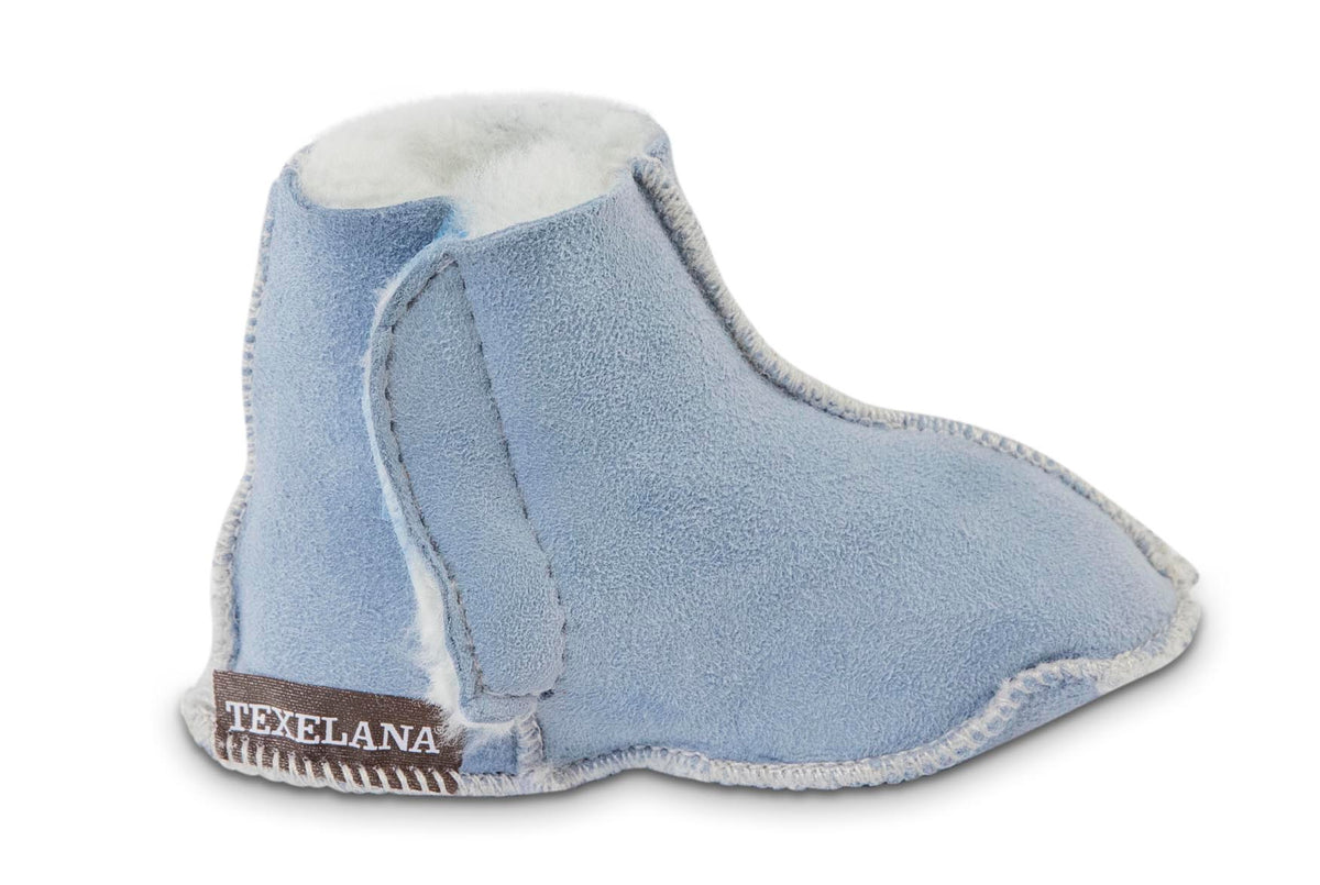 Texelana Marel | babypantoffel van schapenvacht Blauw
