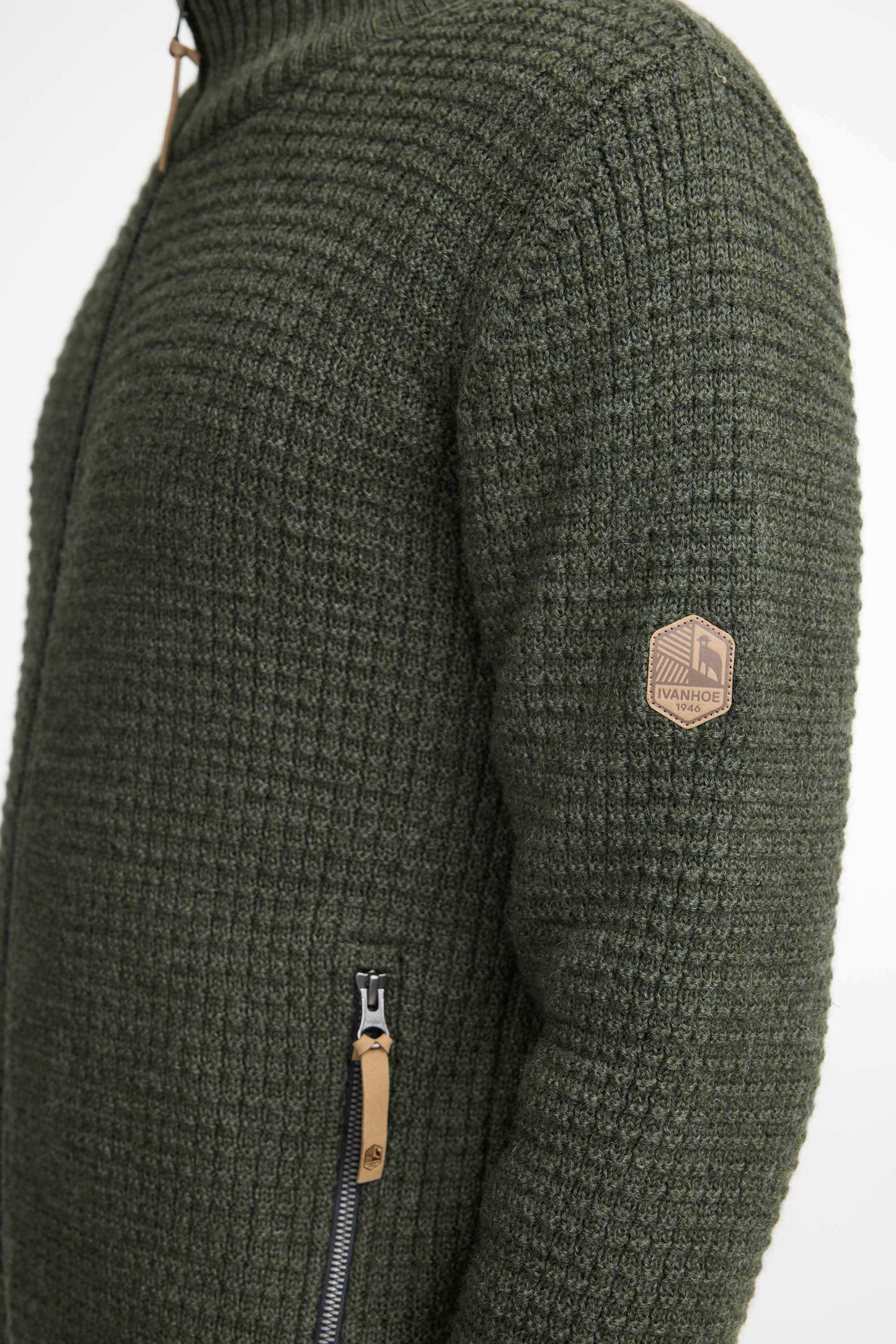 Ivanhoe Knitted in Sweden - Moritz FZ | wollen herenvest met rits