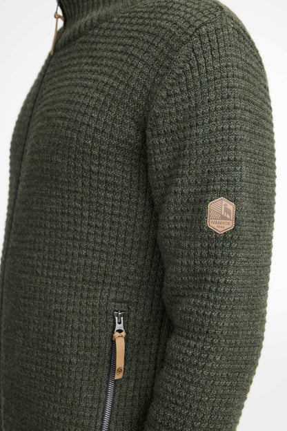 Ivanhoe Knitted in Sweden - Moritz FZ | wollen herenvest met rits