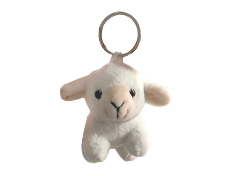 Gerkimex - Pluche sleutelhanger lammetje Wit