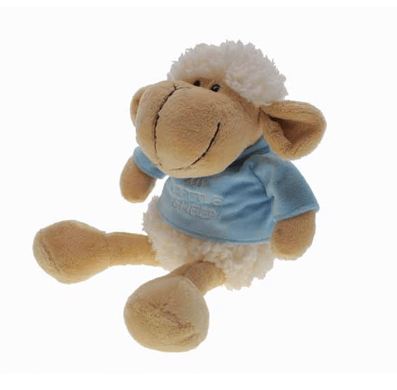 Gerkimex - Pluche schaap met t-shirt | knuffel schaap Blauw