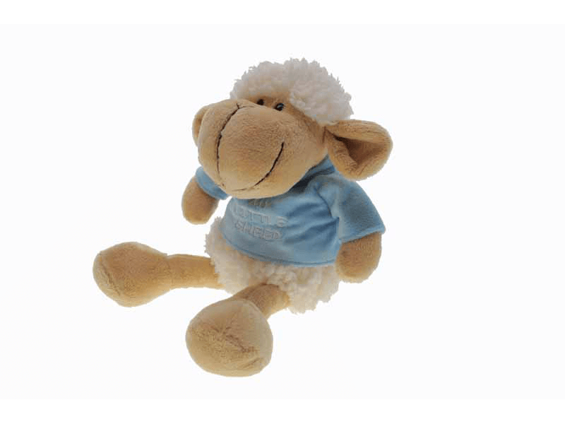 Gerkimex - Pluche schaap met t-shirt | knuffel schaap Blauw