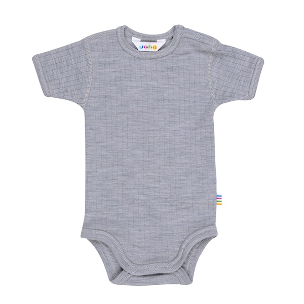 Joha - Wollen romper met korte mouwen | merinowol Light grey