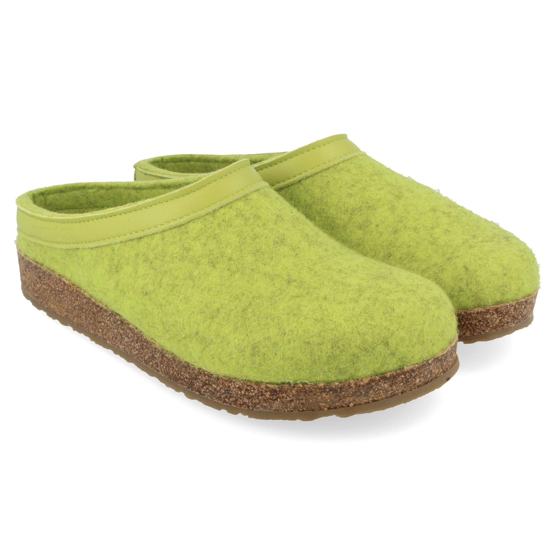 Haflinger - Grizzly Torben | instappantoffel met kurk zool Canary green
